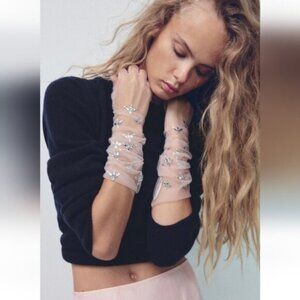 ZARA JEWEL TULLE GLOVES